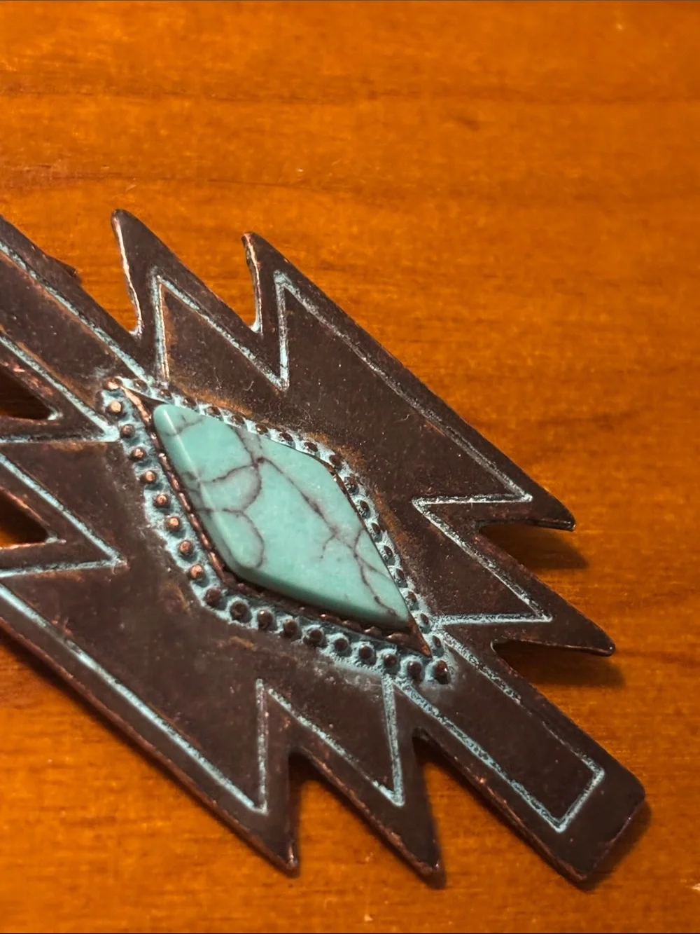 Southwestern Blue Turquoise  Color Accented Silver Hoop & Dangle Earring